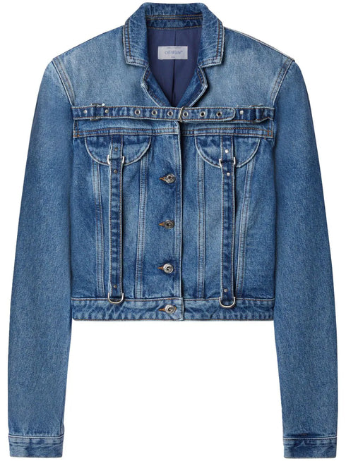 belt-detailed denim jacket